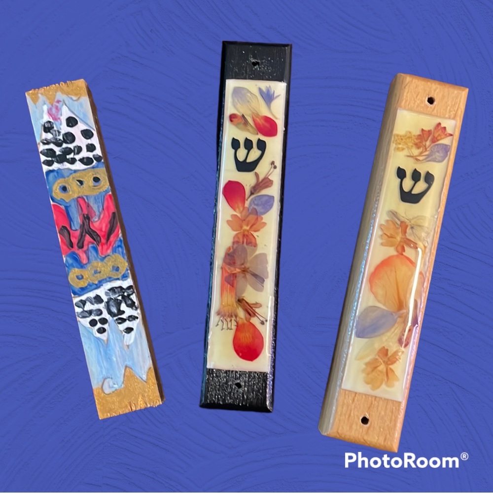 Mezuzahs - lot of 3 - wood